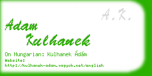 adam kulhanek business card